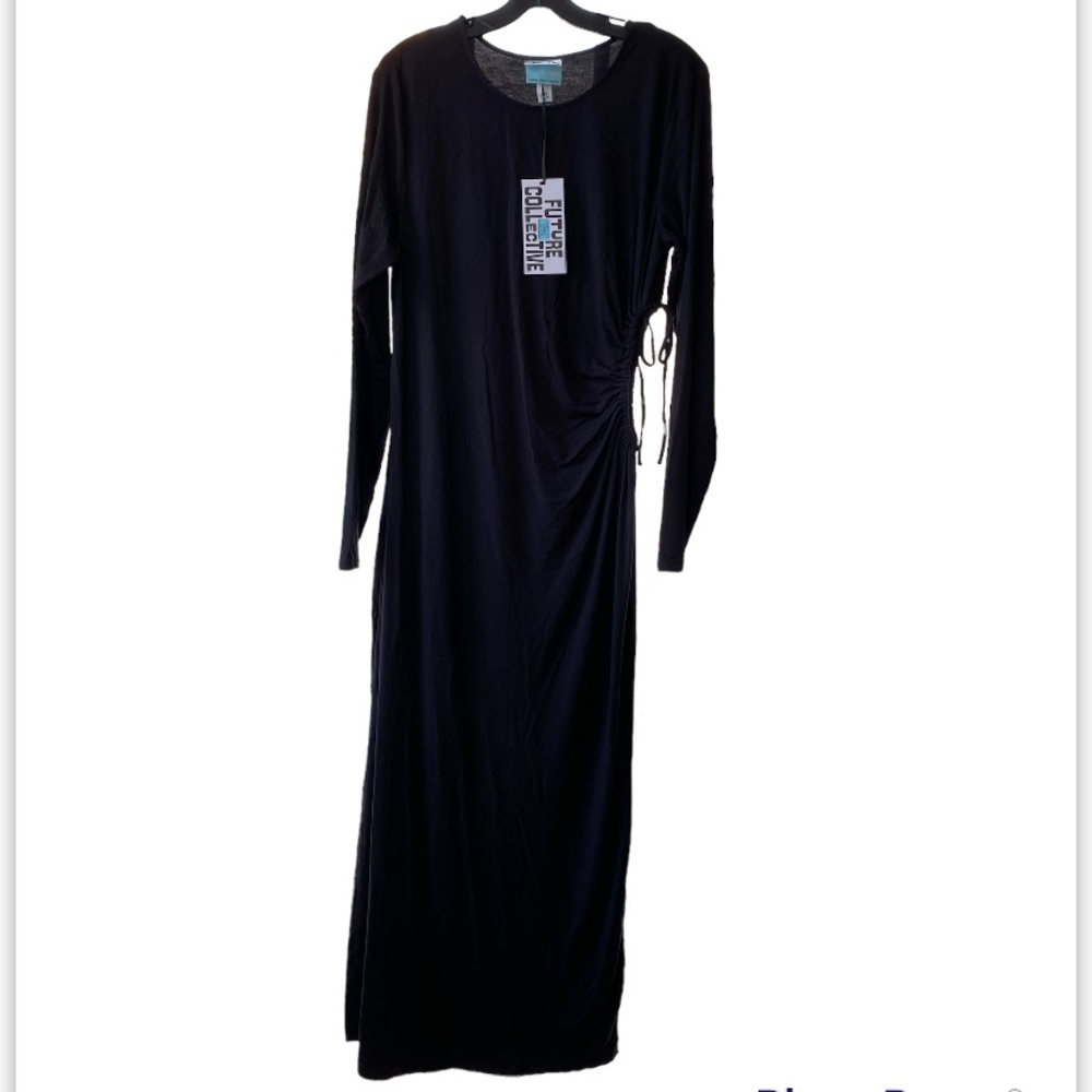 future collective gabriella karefa-johnson long sleeve black dress size L NWT